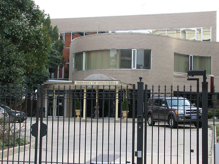 Modern building at the Embassy of Indonesia